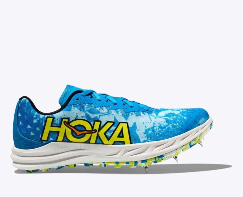 HOKA Crescendo XC Men\'s Track Spikes Blue / Green | 817039JWS