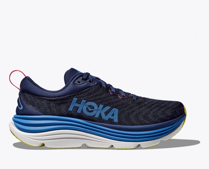 HOKA Gaviota 5 Men\'s Running Shoes Black / Navy | 294873JQY