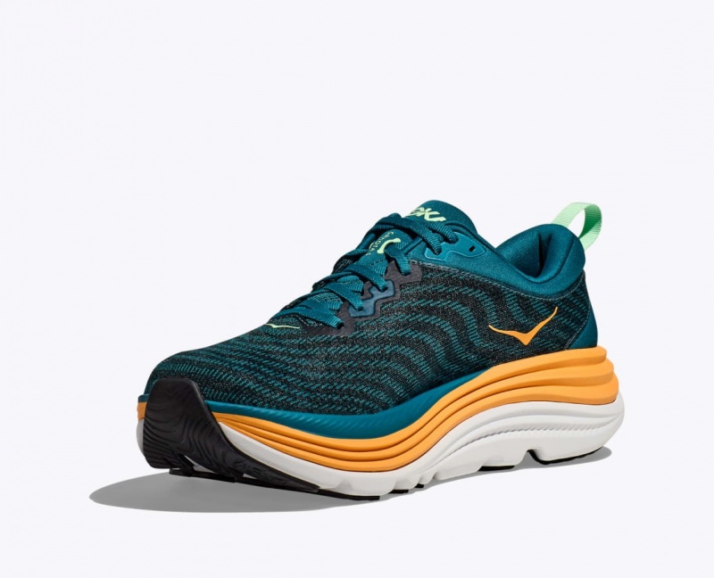 HOKA Gaviota 5 Men's Running Shoes Dark Turquoise / Black | 178469PVL