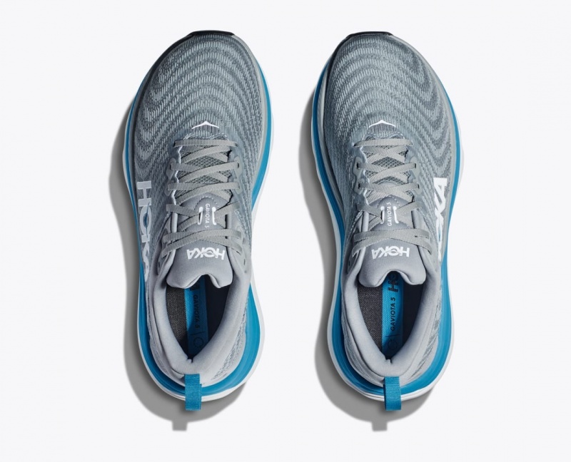 HOKA Gaviota 5 Men's Running Shoes Grey / Blue | 021893ZCP