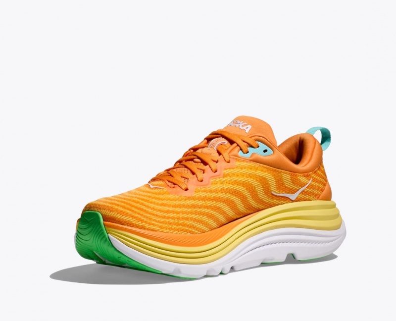 HOKA Gaviota 5 Men's Running Shoes Orange / Yellow | 017483YQH