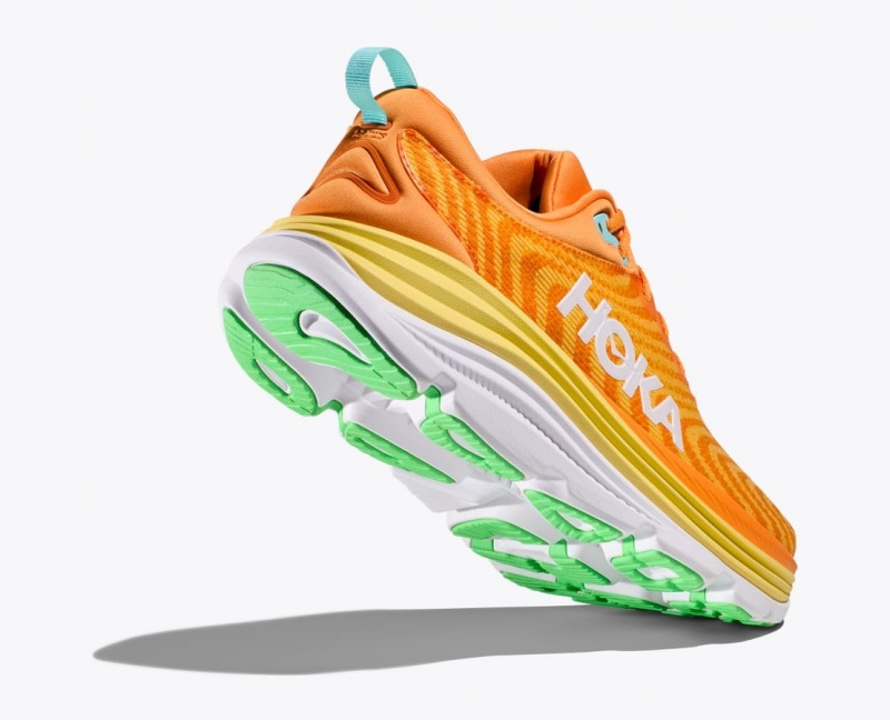 HOKA Gaviota 5 Men's Running Shoes Orange / Yellow | 017483YQH