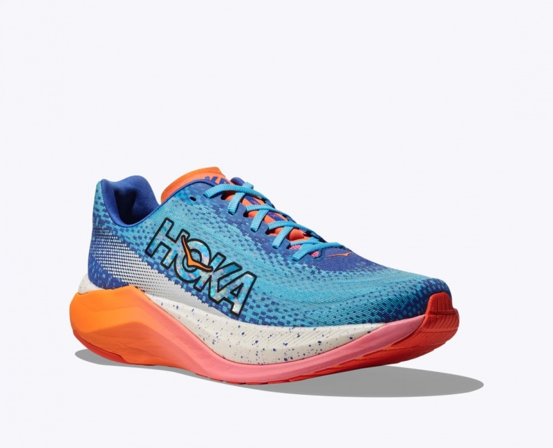 HOKA IRONMAN Mach X Men's Running Shoes Blue / White / Coral | 723568TVH