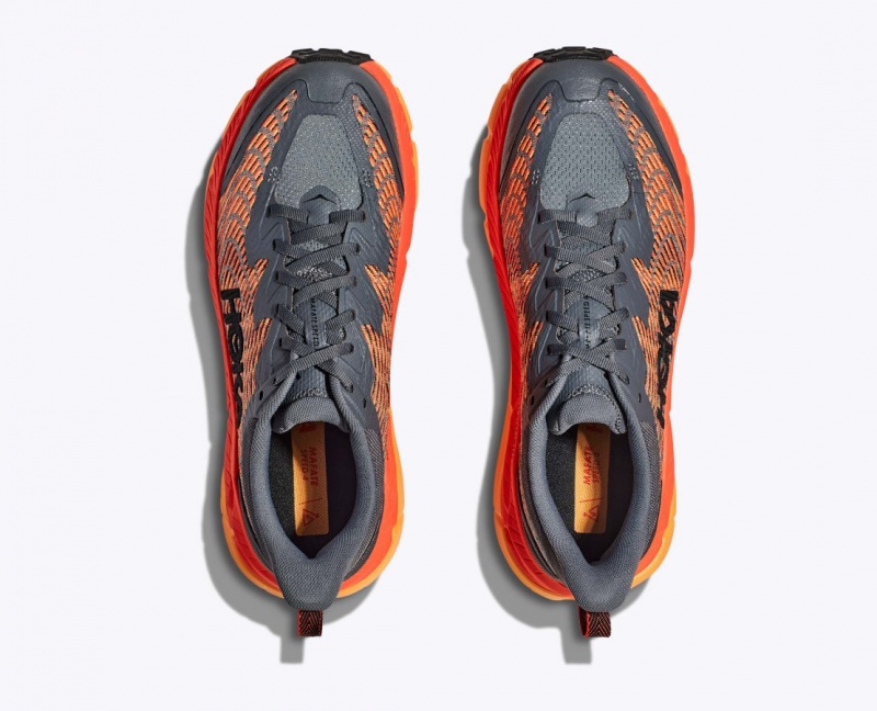 HOKA Mafate Speed 4 Men's Trail Running Shoes Dark Grey / Orange | 139760AFW