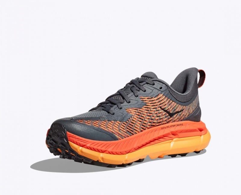 HOKA Mafate Speed 4 Men's Trail Running Shoes Dark Grey / Orange | 139760AFW