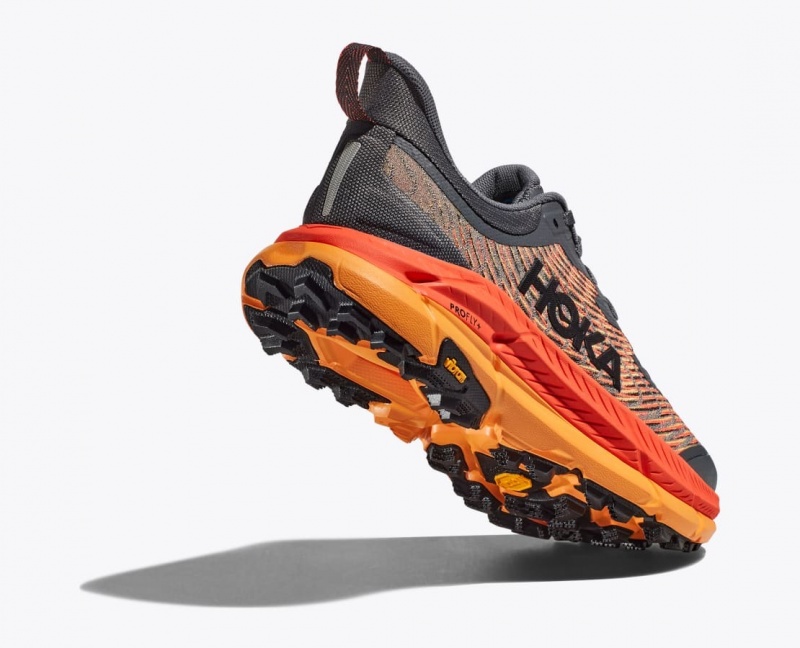 HOKA Mafate Speed 4 Men's Trail Running Shoes Dark Grey / Orange | 139760AFW