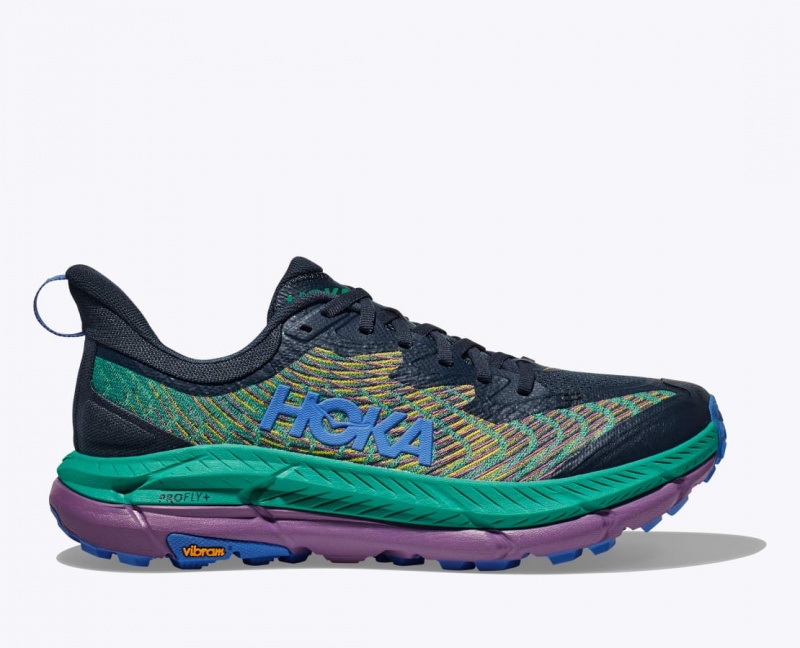 HOKA Mafate Speed 4 Men\'s Trail Running Shoes Dark Blue / Green | 253910EOS