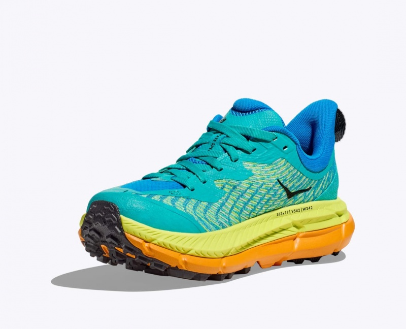 HOKA Mafate Speed 4 Men's Trail Running Shoes Turquoise / Green / Orange | 894726IUA