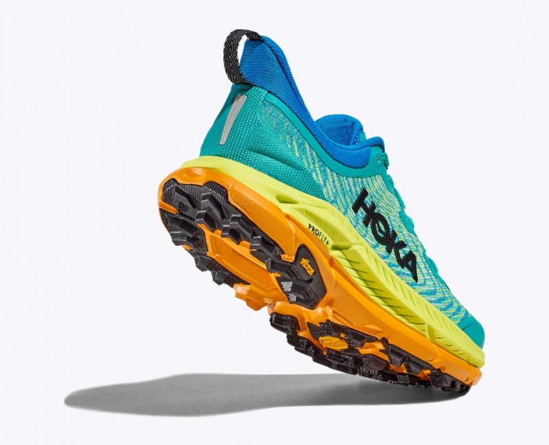 HOKA Mafate Speed 4 Men's Trail Running Shoes Turquoise / Green / Orange | 894726IUA