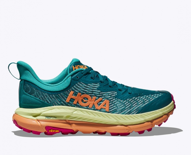 HOKA Mafate Speed 4 Men\'s Trail Running Shoes Dark Green / Green / Orange | 928347HQS