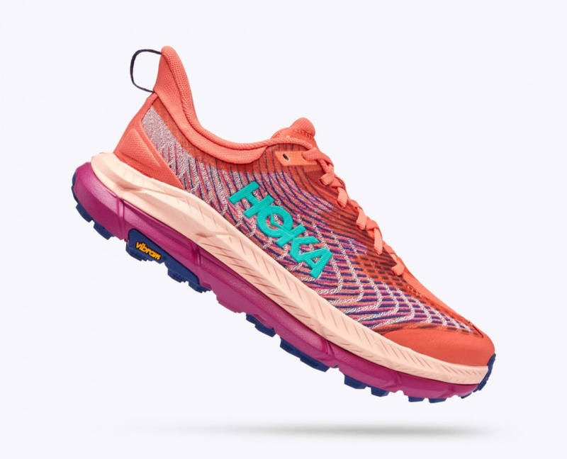 HOKA Mafate Speed 4 Women's Trail Running Shoes Coral / Red | 739680LSZ