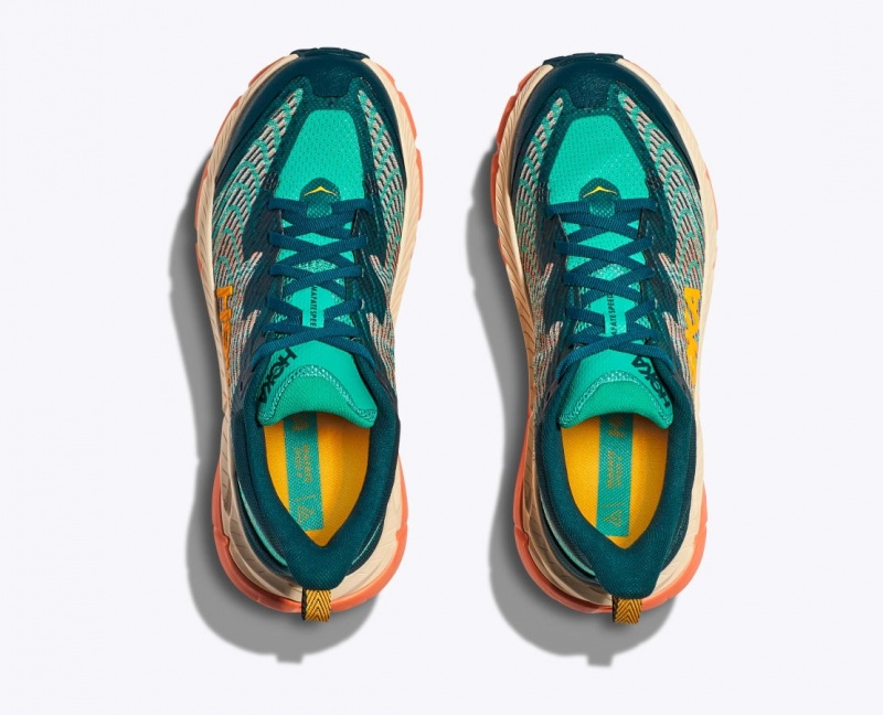 HOKA Mafate Speed 4 Women's Trail Running Shoes Dark Turquoise / Orange | 263157PWY