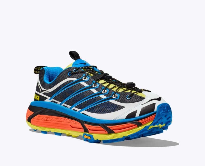 HOKA Mafate Three2 Women's Trail Running Shoes Black / Blue | 826357OUA