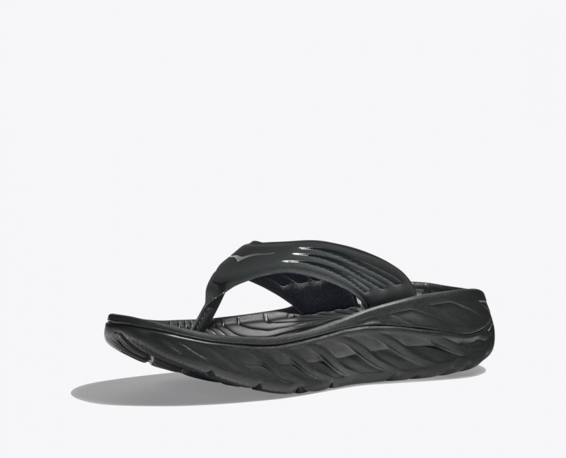 HOKA ORA Recovery Men's Flip Flops Black | 624809NXP