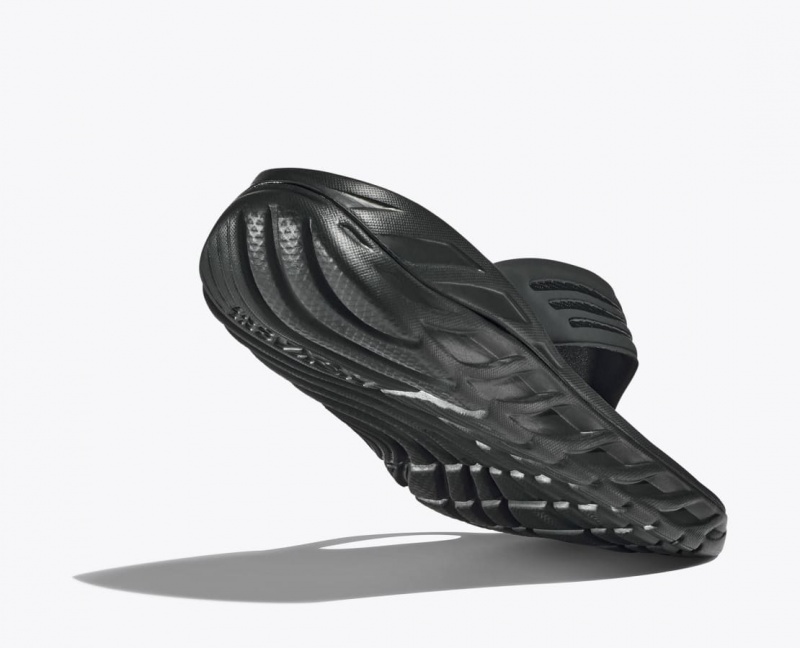 HOKA ORA Recovery Men's Flip Flops Black | 624809NXP