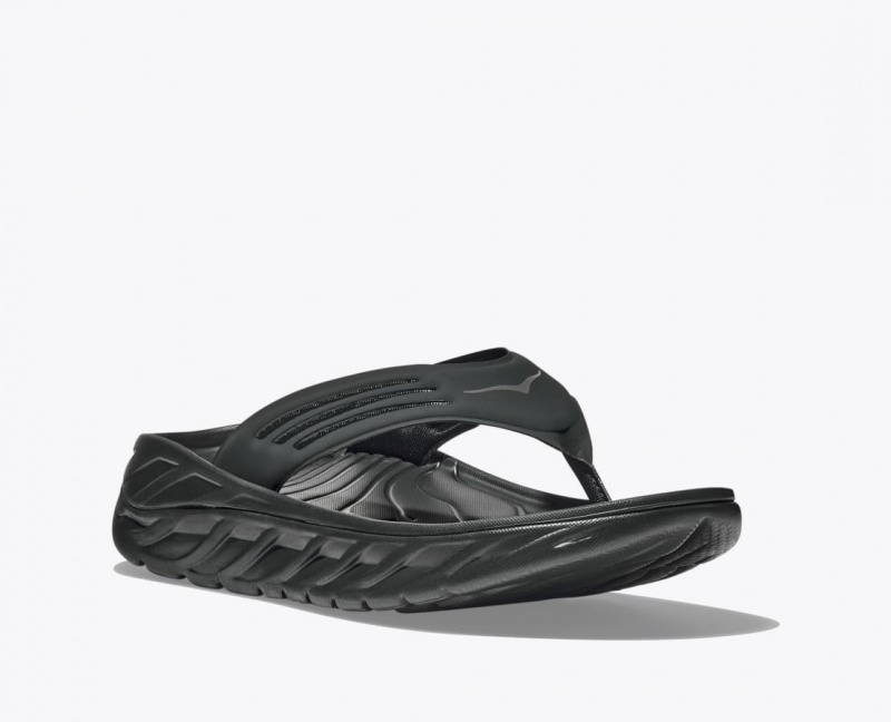 HOKA ORA Recovery Men's Flip Flops Black | 624809NXP