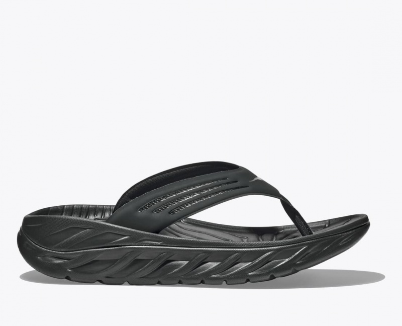 HOKA ORA Recovery Men\'s Flip Flops Black | 624809NXP