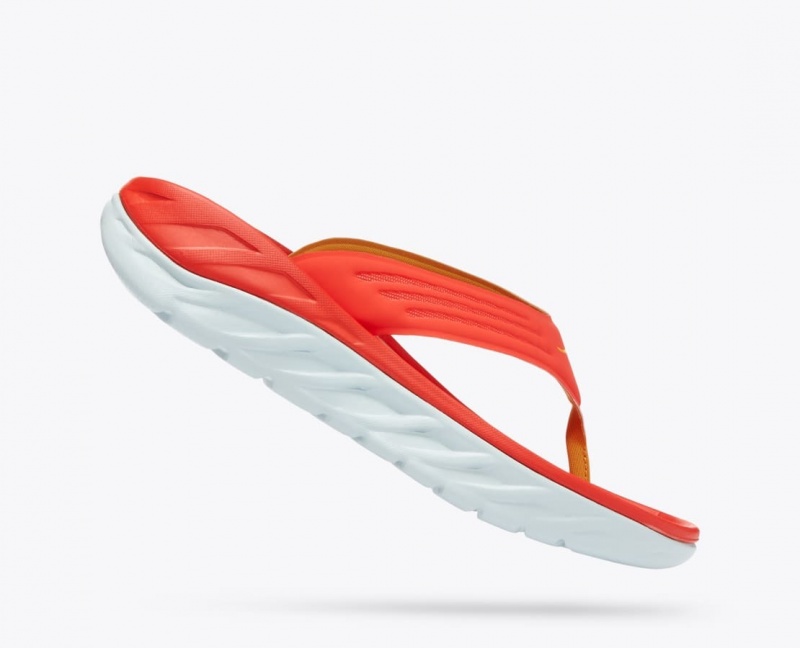 HOKA ORA Recovery Men's Flip Flops Dark Coral | 631907BTN