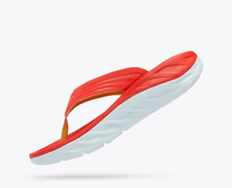 HOKA ORA Recovery Men's Flip Flops Dark Coral | 631907BTN