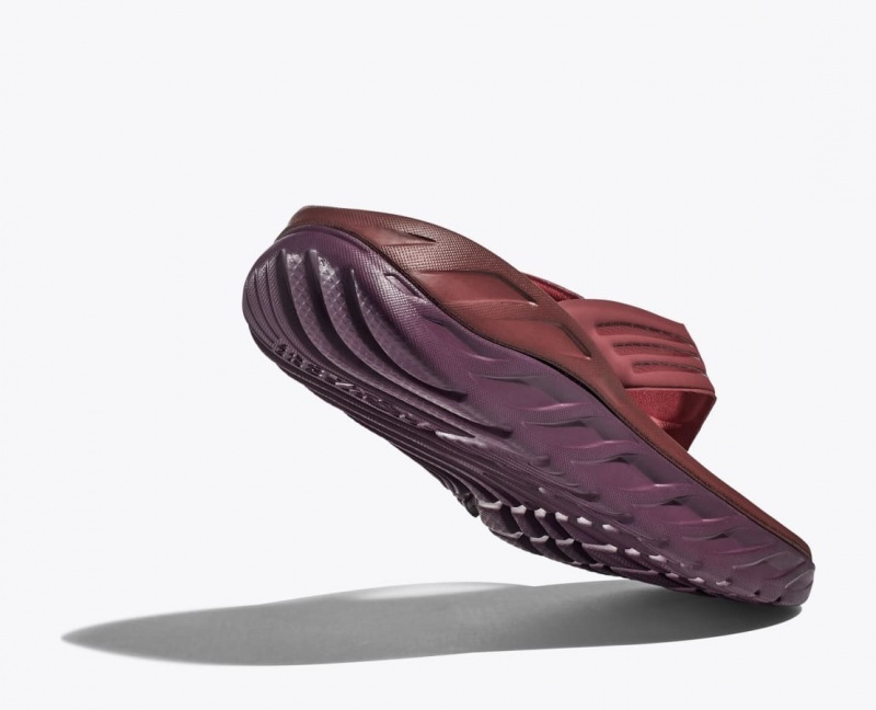 HOKA ORA Recovery Men's Flip Flops Dark Red | 915624SEU