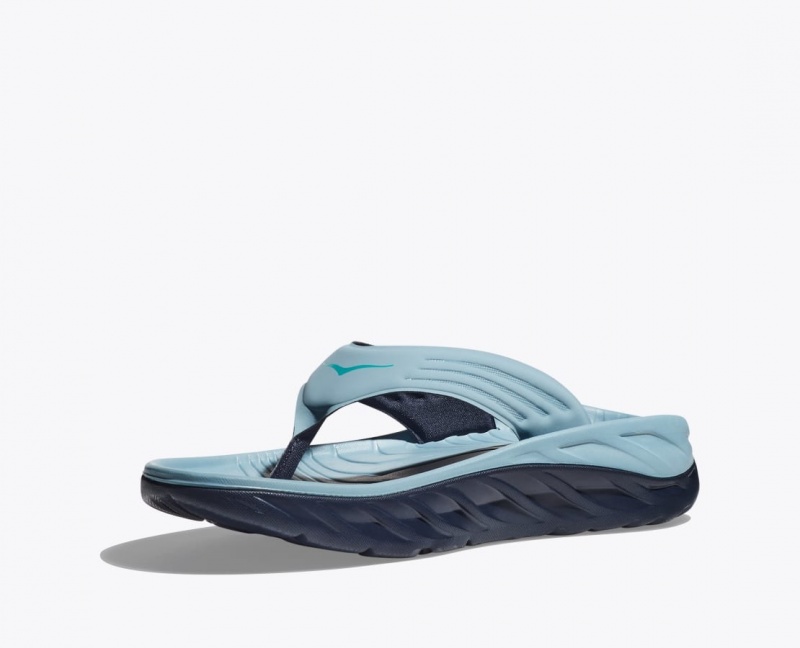 HOKA ORA Recovery Men's Flip Flops Light Blue / Black | 549823AKT