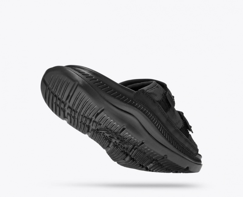 HOKA Ora Luxe Men's Slide Black | 158936PMX