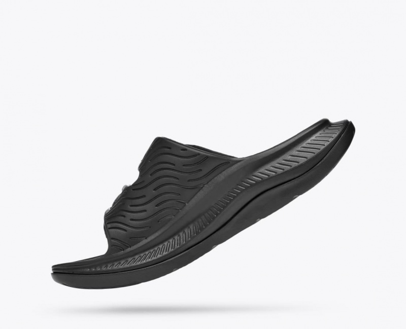 HOKA Ora Luxe Men's Slide Black | 158936PMX