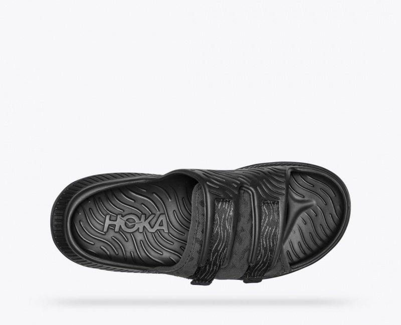 HOKA Ora Luxe Men's Slide Black | 158936PMX