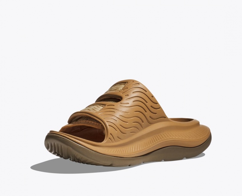 HOKA Ora Luxe Men's Slide Brown | 014298GVX