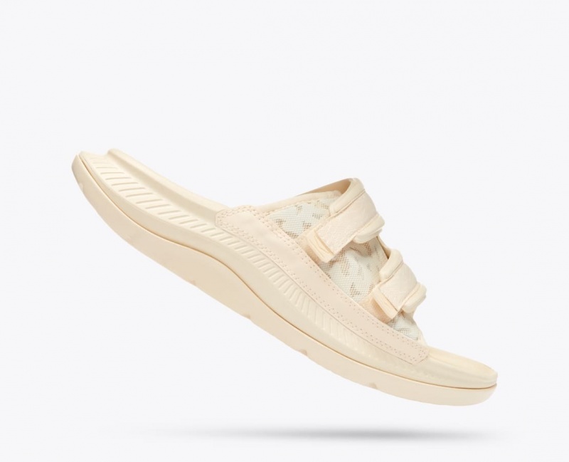 HOKA Ora Luxe Men's Slide Cream | 849502YPT