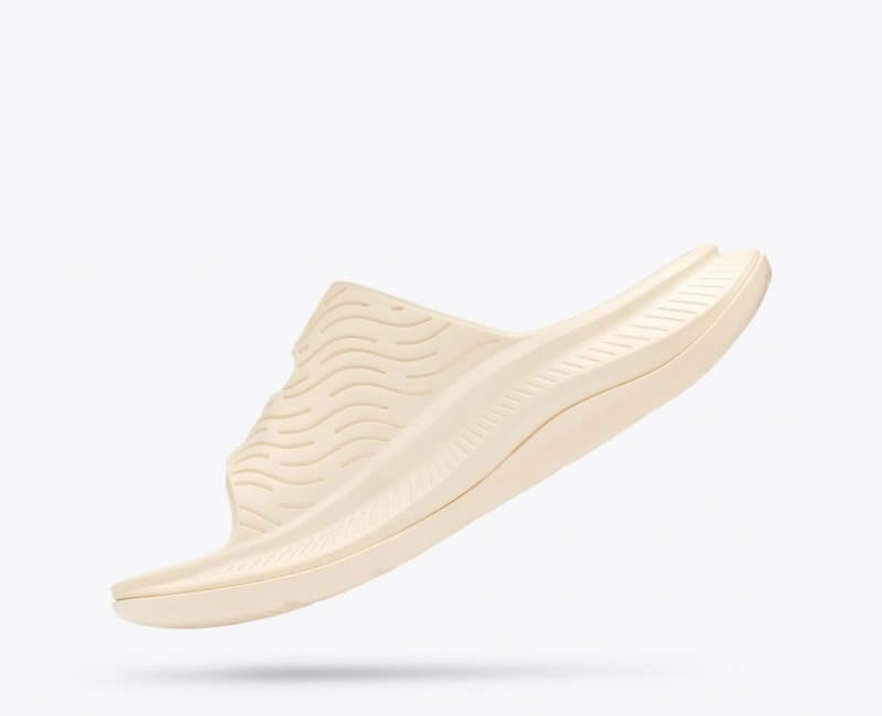 HOKA Ora Luxe Men's Slide Cream | 849502YPT