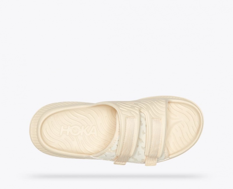 HOKA Ora Luxe Men's Slide Cream | 849502YPT