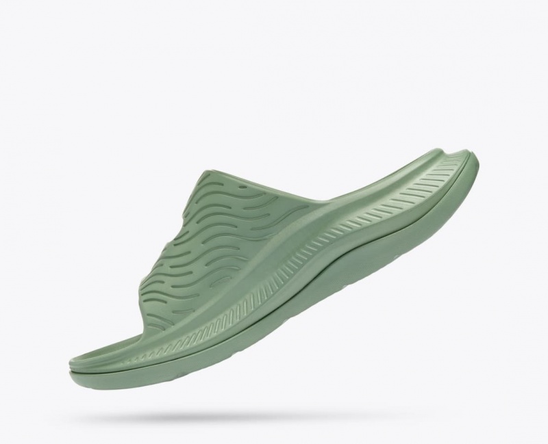 HOKA Ora Luxe Men's Slide Green | 834952MTQ