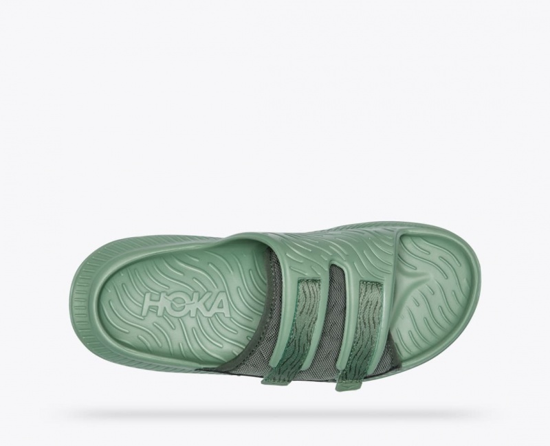 HOKA Ora Luxe Men's Slide Green | 834952MTQ