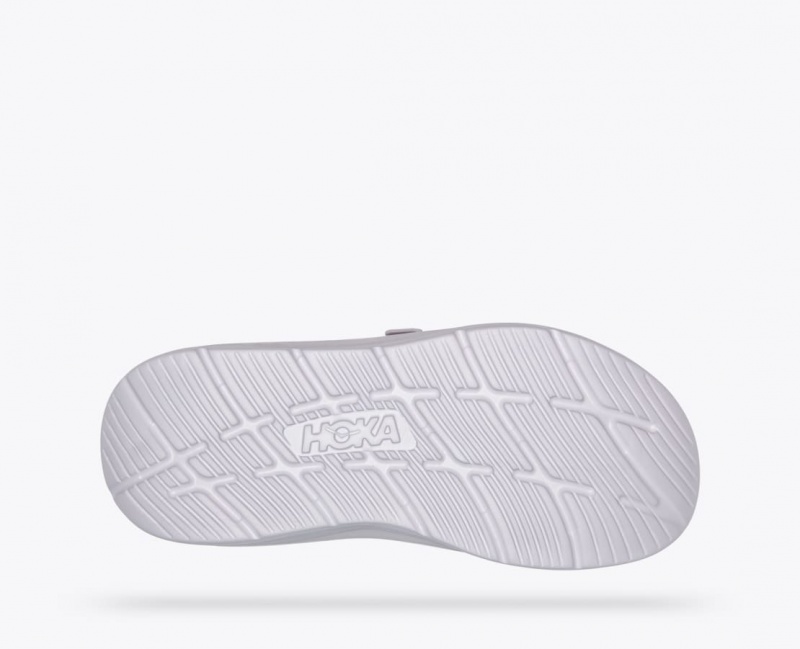 HOKA Ora Luxe Men's Slide Light Beige / Grey | 364087ANR