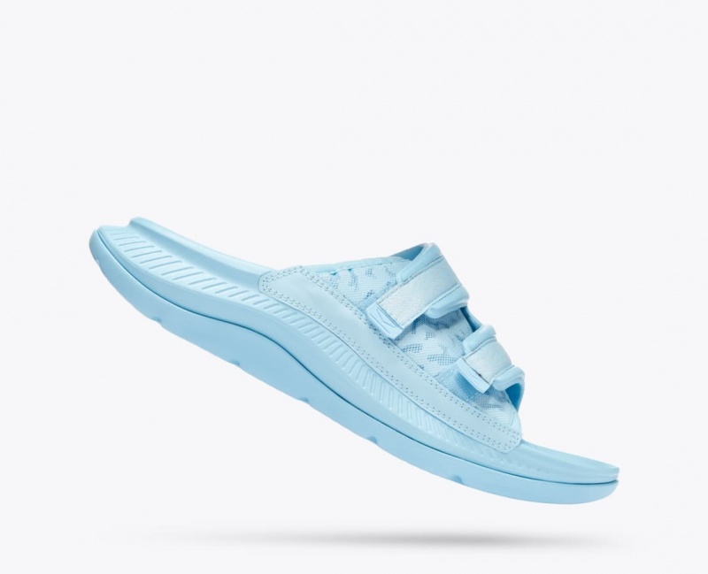 HOKA Ora Luxe Men's Slide Light Blue | 472951RYS