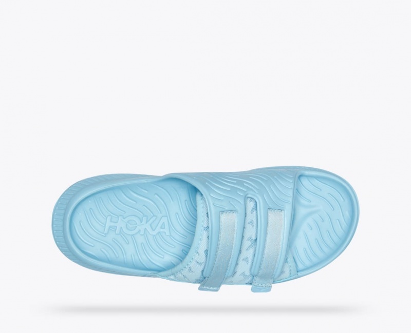 HOKA Ora Luxe Men's Slide Light Blue | 472951RYS