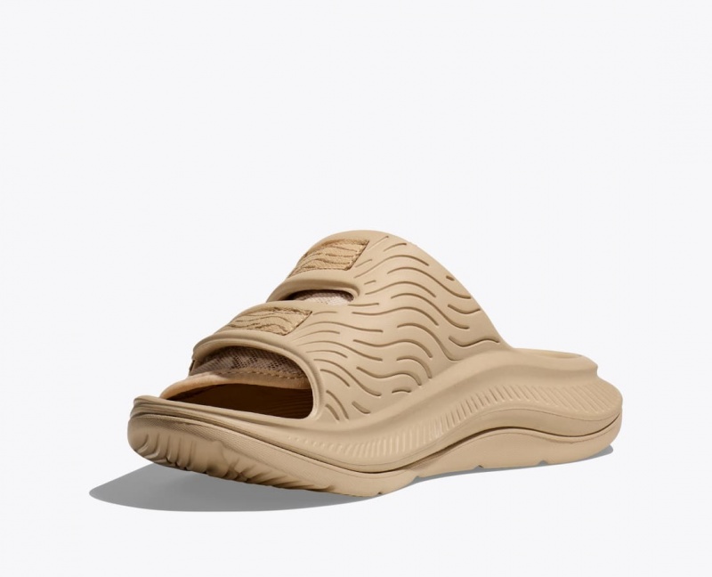 HOKA Ora Luxe Men's Slide Light Khaki | 452730DNW