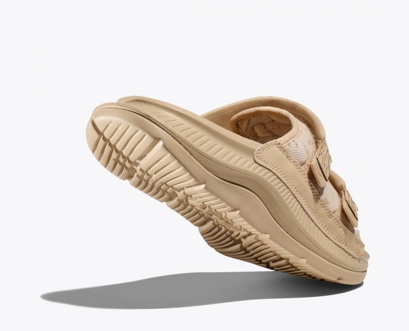 HOKA Ora Luxe Men's Slide Light Khaki | 452730DNW