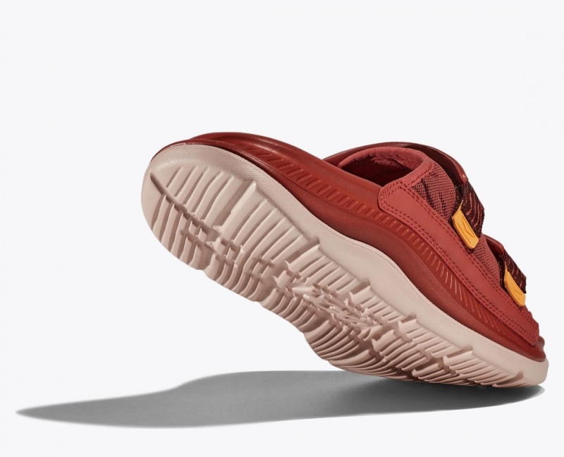 HOKA Ora Luxe Men's Slide Red Brown | 206195OZX