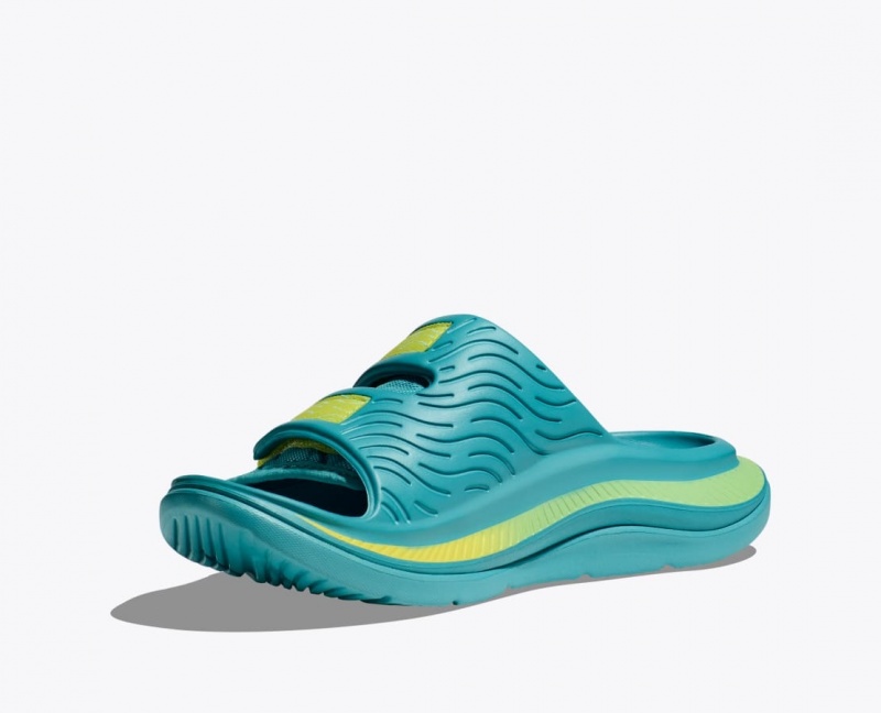 HOKA Ora Luxe Men's Slide Turquoise | 465817REK