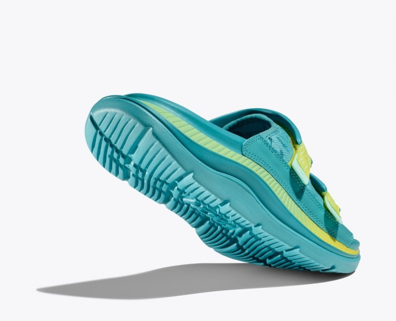 HOKA Ora Luxe Men's Slide Turquoise | 465817REK