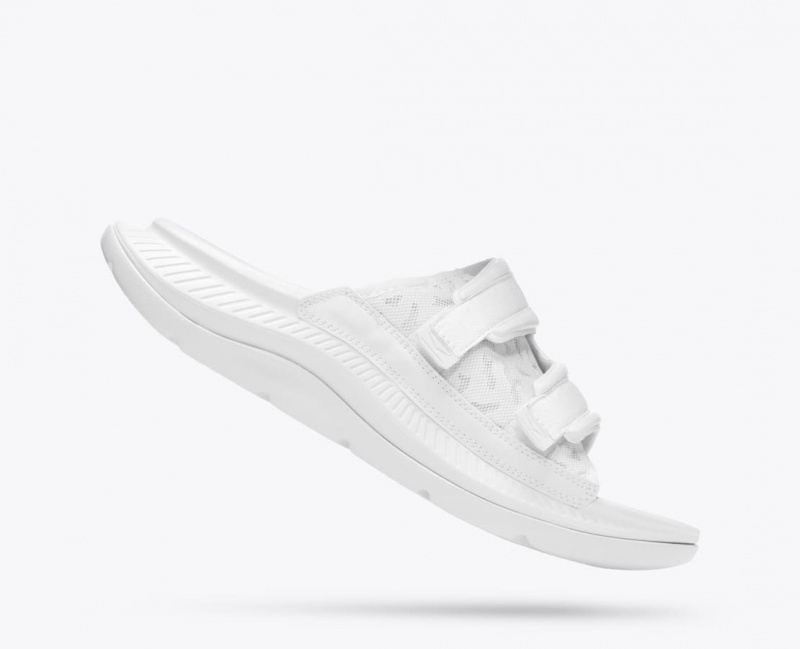 HOKA Ora Luxe Men's Slide White | 478916NBK