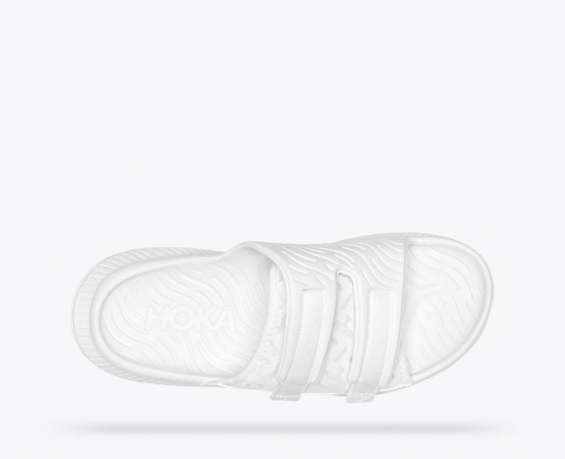 HOKA Ora Luxe Men's Slide White | 478916NBK