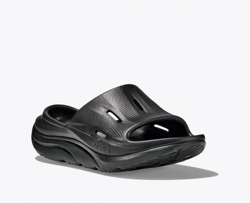 HOKA Ora Recovery 3 Kids' Slides Black | 108732VFA