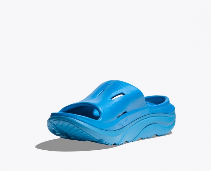 HOKA Ora Recovery 3 Kids' Slides Blue | 380719YIQ