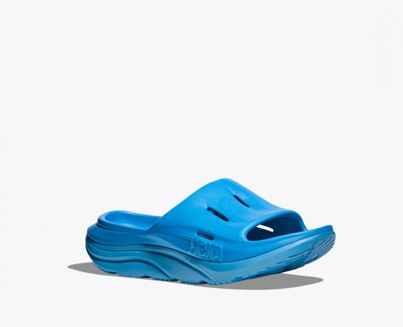 HOKA Ora Recovery 3 Kids' Slides Blue | 380719YIQ