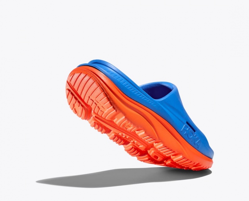 HOKA Ora Recovery 3 Kids' Slides Blue / Orange | 678342LKE