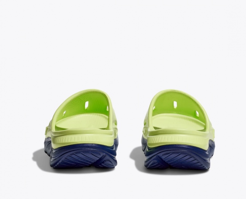 HOKA Ora Recovery 3 Kids' Slides Green / Navy | 529403JCW