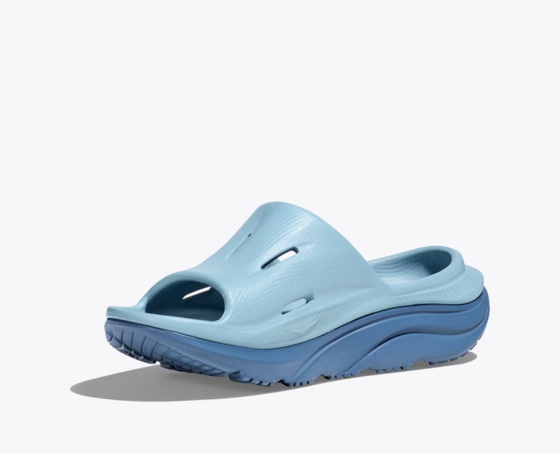 HOKA Ora Recovery 3 Kids' Slides Light Blue / Dark Blue | 423956LJR